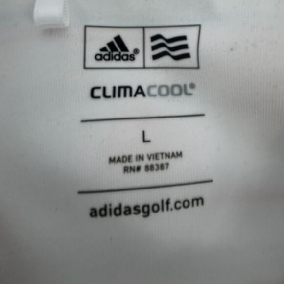 Adidas Climilite Golf Sleeveless Polo, White with Stripes, Large - Picture 5 of 6